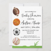 Sports Baby shower à thème Invitation (Devant)