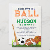 Sports Ball Anniversaire Fête Invitation (Devant)
