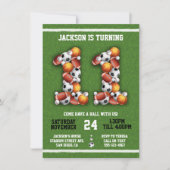 Sports Balles à thème 11e anniversaire Invitation (Devant)