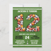 Sports Balles à thème 12e anniversaire Invitation  (Devant)