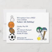 Sports Balls Anniversaire Invitation pour les enfa (Devant)