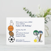 Sports Balls Anniversaire Invitation pour les enfa (Debout devant)