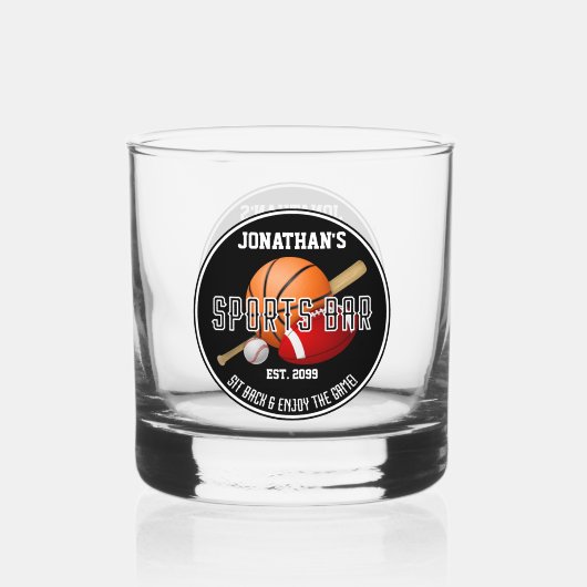 Sports Bar Lounge Drinkware Rocks Whisky Glas (Voorkant)