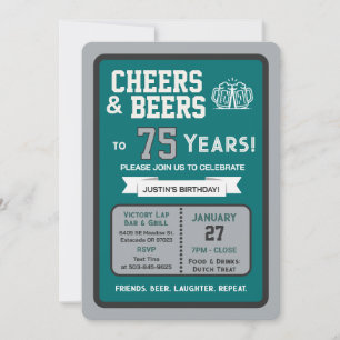 Sports Bar Verjaardag Proost en Biertjes tot 75 Ja Kaart