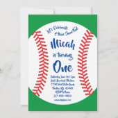 Sports Baseball1st Birthday Cute Invitations (Devant)