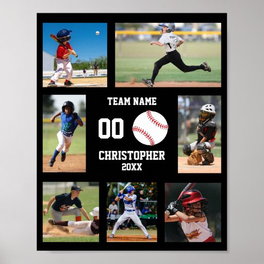 Sports Baseball Kids Photo Collage Poster (Voorkant)