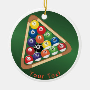 SPORTS Billiard Balls Rack & Pool Table Keramisch Ornament