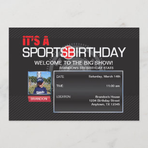 Sports Birthday Fotouitnodiging Kaart