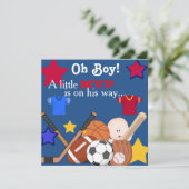 Sports Boys BABY SHOWER Invitation (Debout devant)