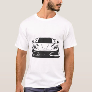 Sports Car Front and Rear Silhouette Racing Car T- T-shirt