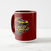Sports Car Racing Fire Graphic Combo Coffee Mug (Devant gauche)