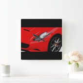 ~Sports Car~ WALLCLOCK, AANPASSEN IT! Vierkante Klok (Huis)