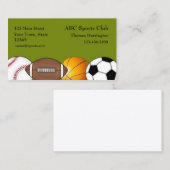 Sports - carte de visite orienté (Devant / Derrière)