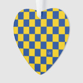 Sports Checkerboard INITIALES Blue Yellow Fan Club (devant)
