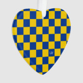 Sports Checkerboard INITIALES Blue Yellow Fan Club (devant)