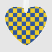 Sports Checkerboard INITIALES Blue Yellow Fan Club (dos)
