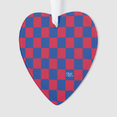 Sports Checkerboard INITIALS Red Blue Team Love (devant)