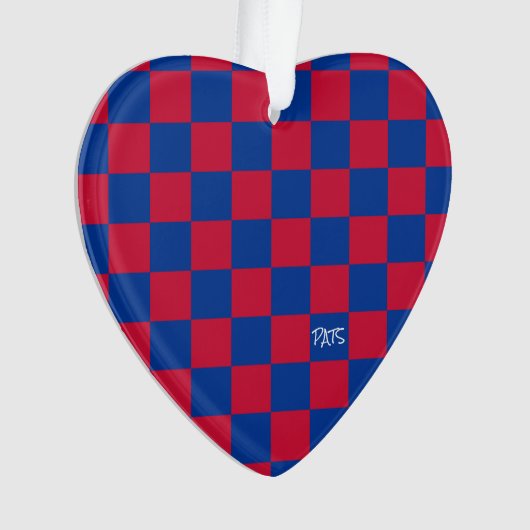 Sports Checkerboard INITIALS Red Blue Team Love (devant)