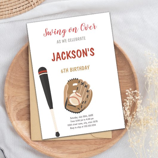Sports de baseball Invitation d'anniversaire