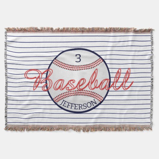 Sports de baseball Jetez la couverture avec le num (Devant)