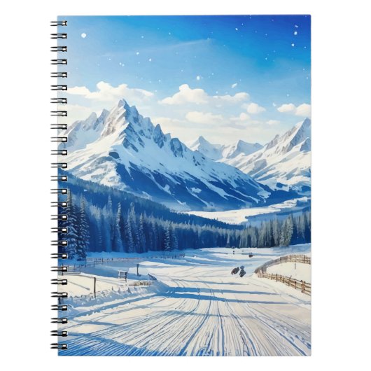 sports d'hiver aquarelle carnet arrière - plan (Devant)