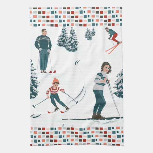 Sports d'Hiver Kitchen Towel Theedoek (Verticaal)