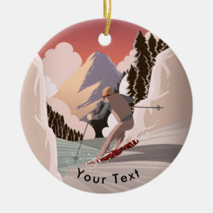 SPORTS die onderaan de Slopes Skiën Keramisch Ornament