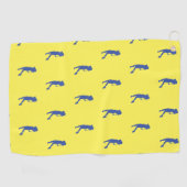 Sports Femme Blue Golfer Silhouette Golf Serviette (Horizontal)