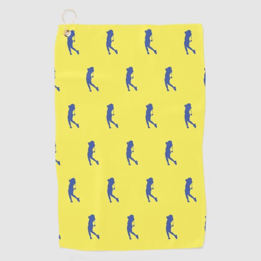 Sports Femme Blue Golfer Silhouette Golf Serviette (Devant)