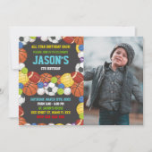 Sports fête Anniversaire Invitations avec photo (Devant)