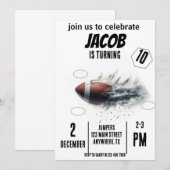 Sports Flying Football Anniversaire Invitation (Devant / Derrière)