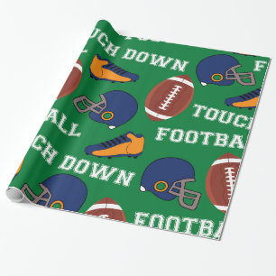 SPORTS-Football, omlaag getikt kleurig patroon Cadeaupapier