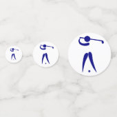 Sports Golf Player Blue Logo Table Confetti (Derrière)