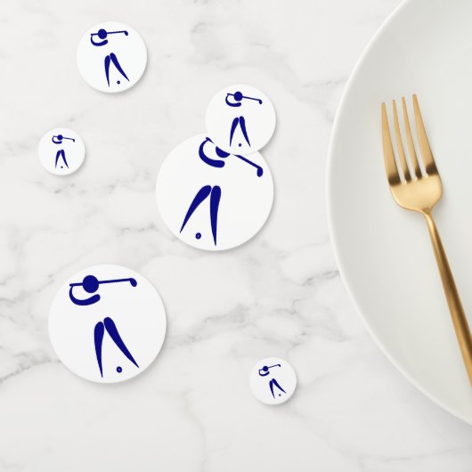 Sports Golf Player Blue Logo Table Confetti (Groupe)
