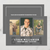 Sports Guy Photo Graduation Party Invitation (Devant / Derrière)