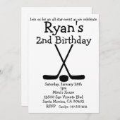 Sports Hockey Anniversaire Ice Hockey Invitations (Devant / Derrière)