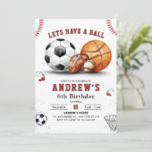 Sports Invitation Anniversaire, Basketball Footbal (Debout devant)