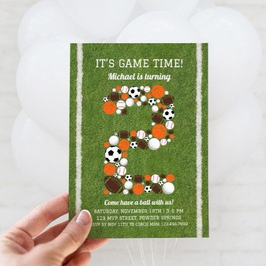 Sports Invitation de fête du 2e anniversaire