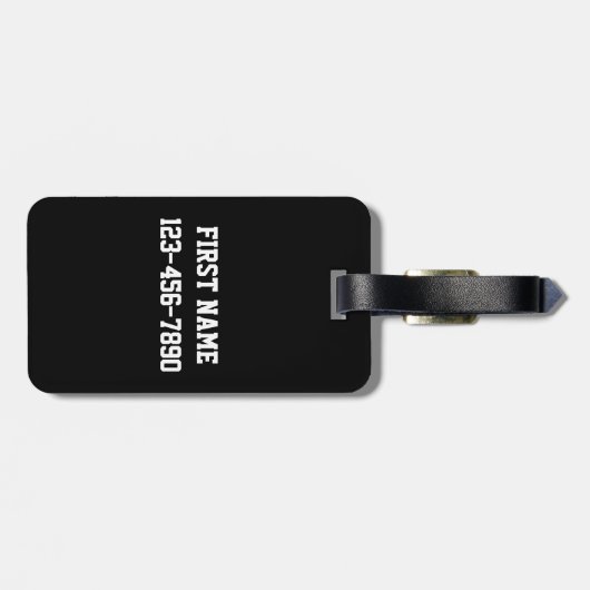 Sports Jersey Black and Gold Stripes Name Number Bagagelabel (Achterkant horizontaal)