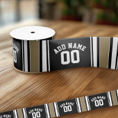 Sports Jersey Black and Gold Stripes Name Number Lint