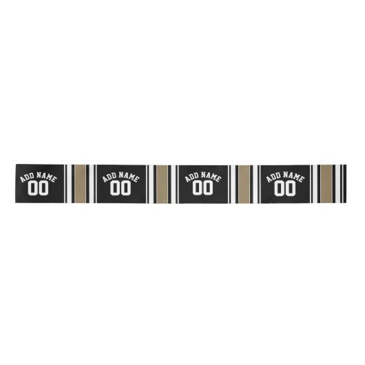 Sports Jersey Black and Gold Stripes Name Number Lint (Voorkant)
