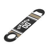 Sports Jersey Black and Gold Strips Nom Numéro (Devant angulaire)