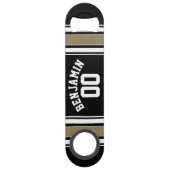 Sports Jersey Black and Gold Strips Nom Numéro (Devant)