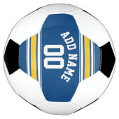 Sports Jersey Blue and Yellow Stripes Nom Numéro (Tourné)