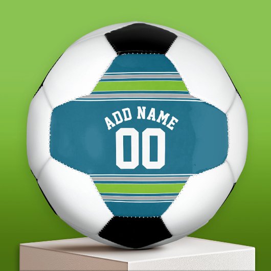 Sports Jersey Turquoise et Green Stripes Nom Numér