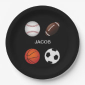 " SPORTS " PAPIEREN BORDEN MET KINDERNAAM. PAPIEREN BORDJE (Voorkant)