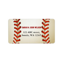 Sports Party Baseball thème étiquette de adresse