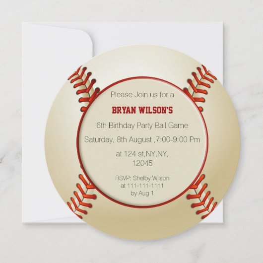 Sports Party Baseball thème Invitations personnali (Devant)