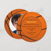 Sports Party Basketball thème photo Invitations (Devant / Derrière)