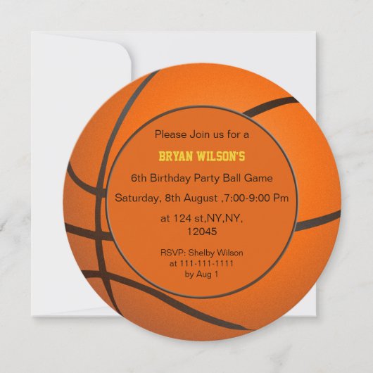 Sports Party Basketball thème photo Invitations (Devant)